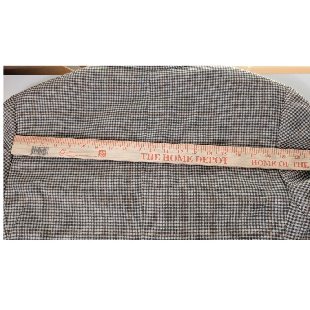 ISAIA Napoli Men's Cashmere Silk Brown Plaid Blazer Base S IT 56/46R‎ 8R Drop - Picture 11 of 11